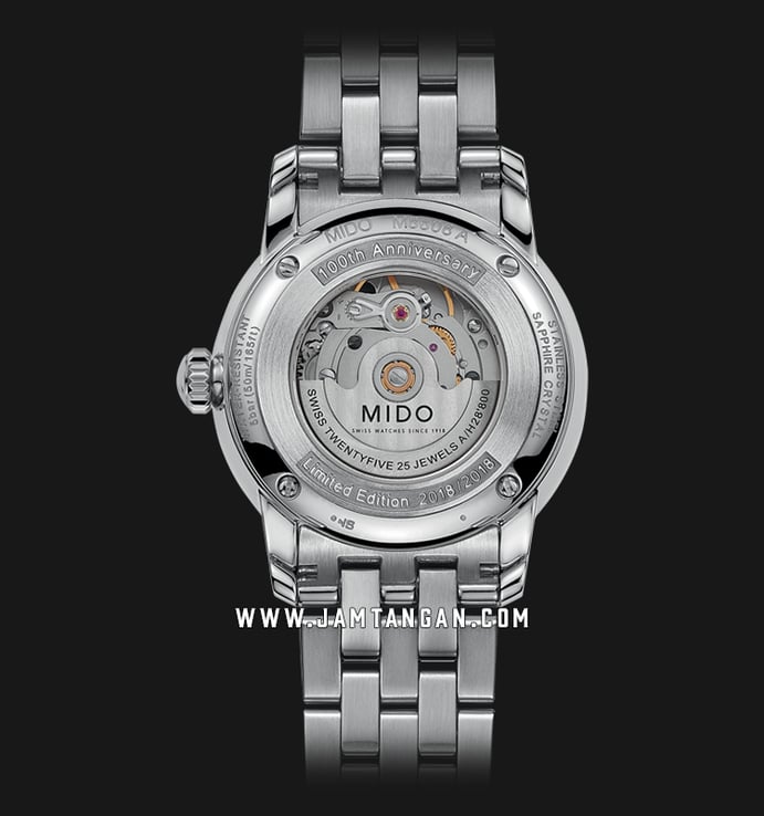 Mido M8608.4.26.1 Baroncelli II Man 100th Anniversary Limited Edition White Dial Stainless Steel