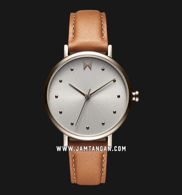 MVMT Dot 28000071-D Nomad Ladies Silver Dial Brown Leather Strap