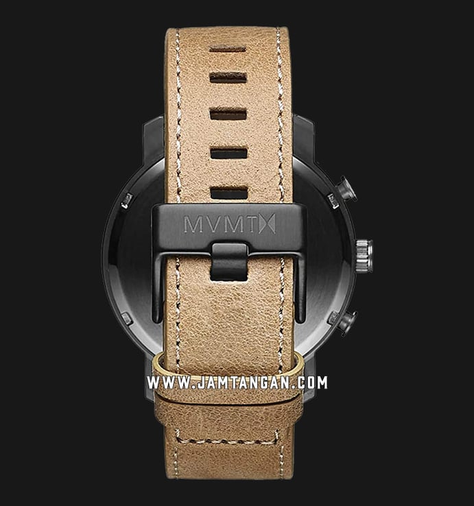 MVMT CBX-GMTLCHRO Chronograph Men Gunmetal Dial Tan Leather Strap + Extra Strap Gift Set