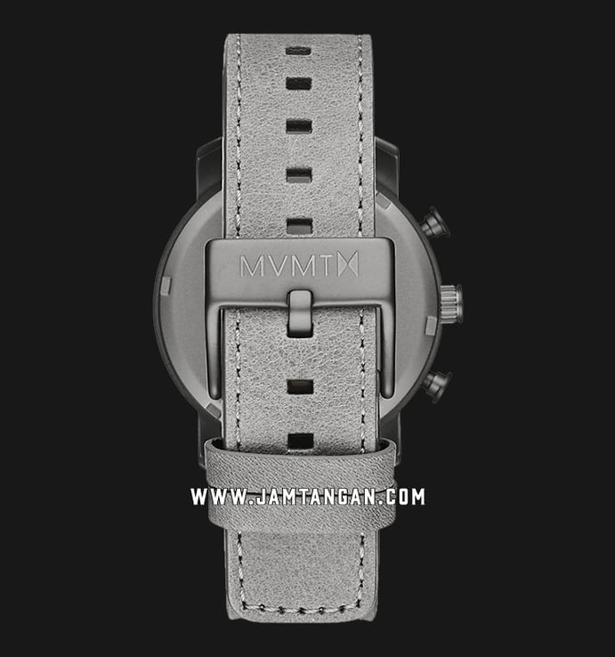 MVMT D-MC02-BBLGR Chronograph Men Gunmetal Dial Grey Leather Strap