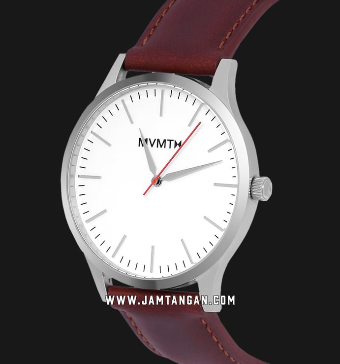 MVMT D-MT01-SNA The 40 White Dial Natural Tan Leather Strap