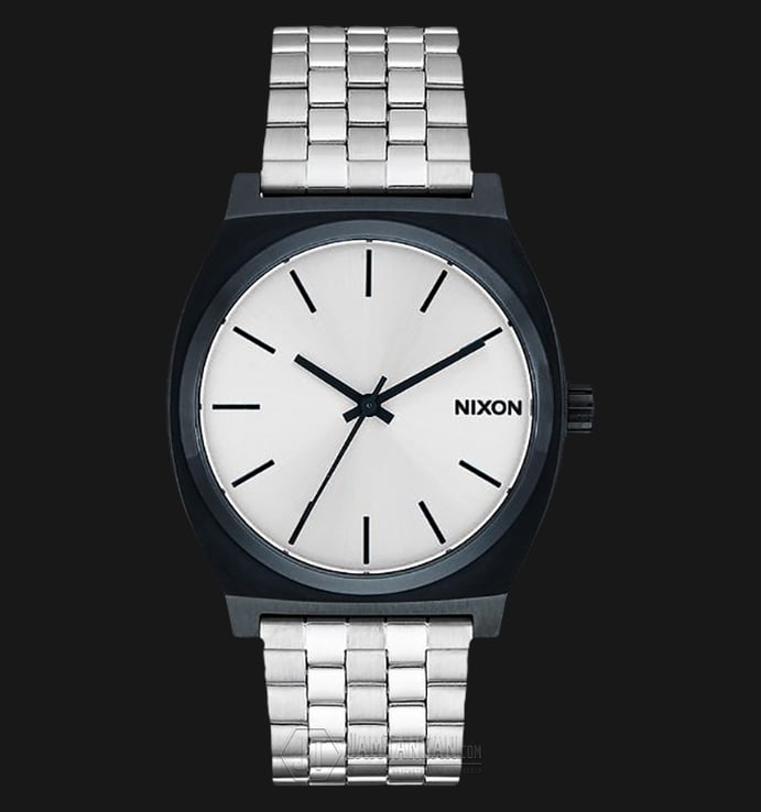 NIXON A0451849 Time Teller Silver Dial Black Stainless Steel Strap Watch
