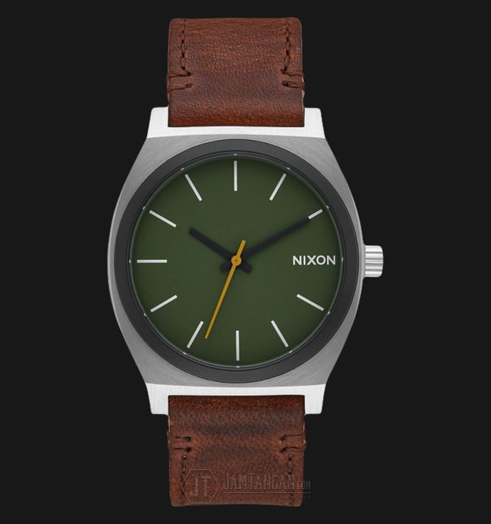 NIXON A0452334 Time Teller Green Dial Leather Strap Watch