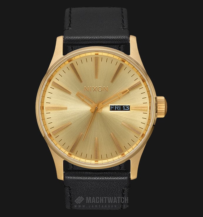 NIXON A105510 Sentry Gold Dial Leather Strap
