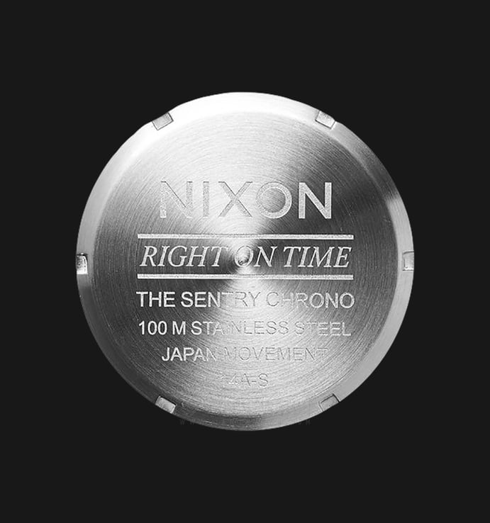 NIXON A4051888 Sentry Chrono Silver Dial Brown Leather Strap