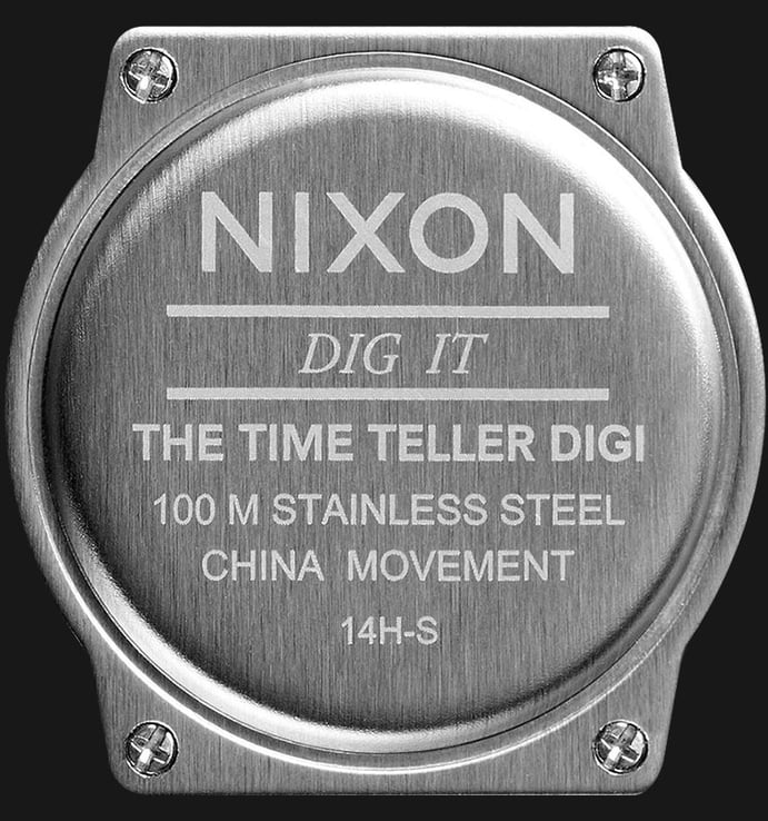 NIXON A417001 Time Teller Digi 40mm All Black Silicone Band