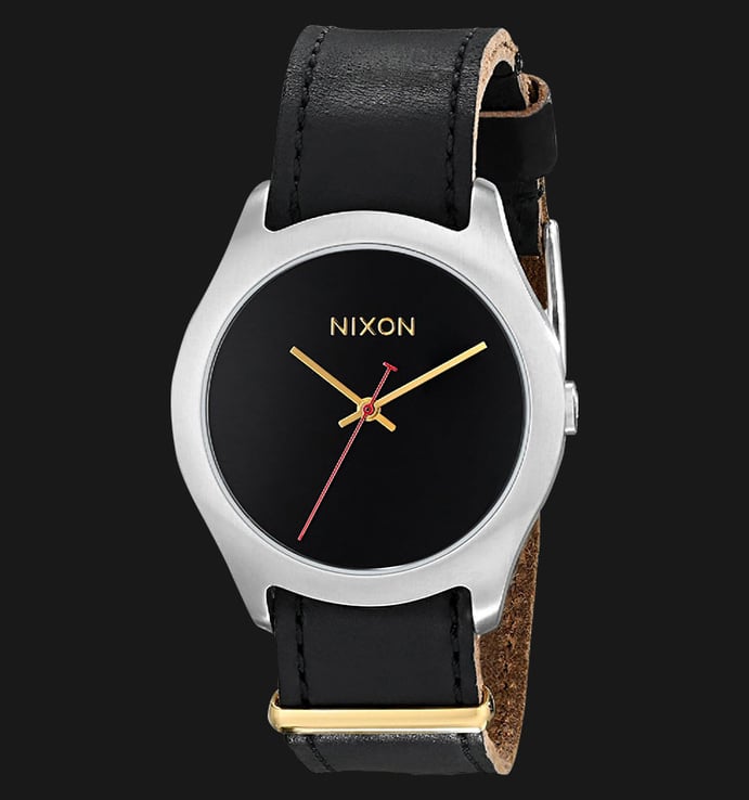 NIXON A4281889 Mod Leather Black Silver Gold