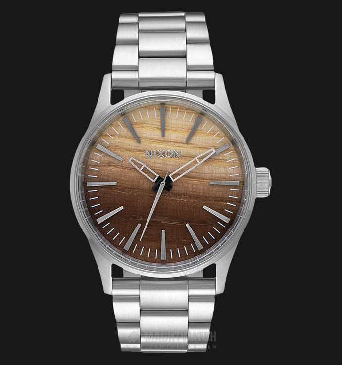 NIXON A4502457 Sentry 38 SS Wood Dial Stainless Steel