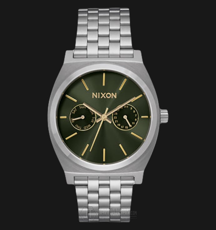 NIXON A9222210 Time Teller Green Dial Stainless Steel  Watch