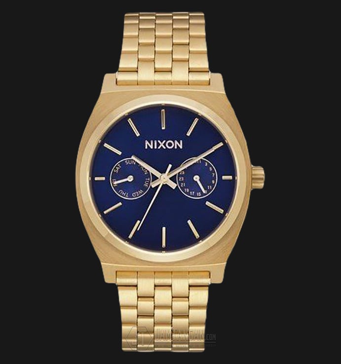 NIXON A9222347 Time Teller Blue Dial Gold Stainless Steel Watch