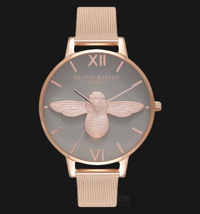 Olivia Burton OB16AM117 3D Bee Ladies Dual Tone Dial Rose Gold Stainless Steel