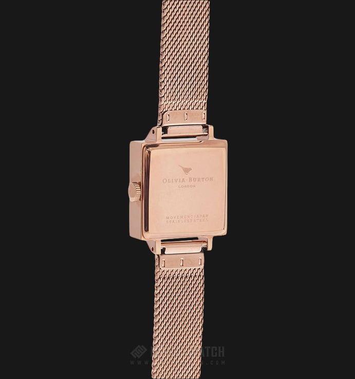 Olivia Burton OB16AM132 Square 3D Bee Ladies Dual Tone Dial Rose Gold Stainless Steel