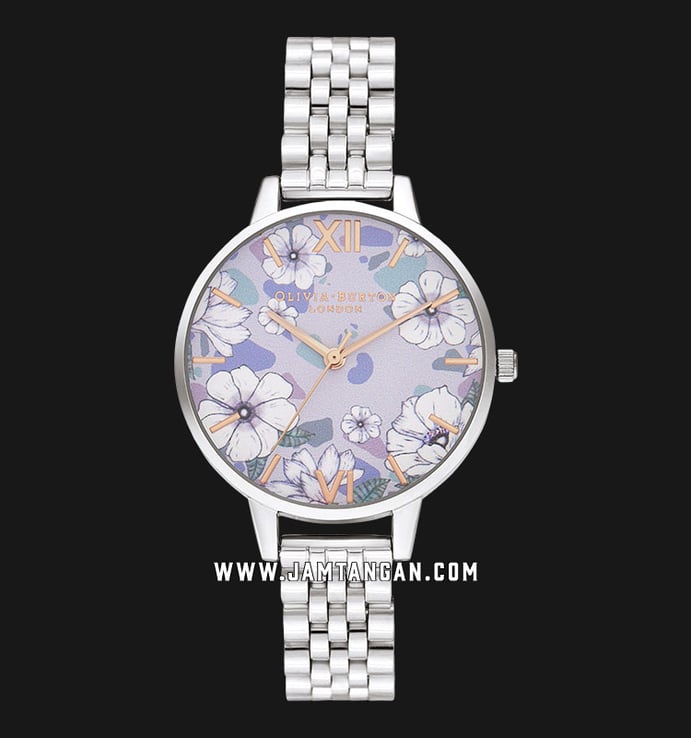 Olivia Burton Floral OB16AN05 Groovy Blooms Violet Dial Stainless Steel Strap