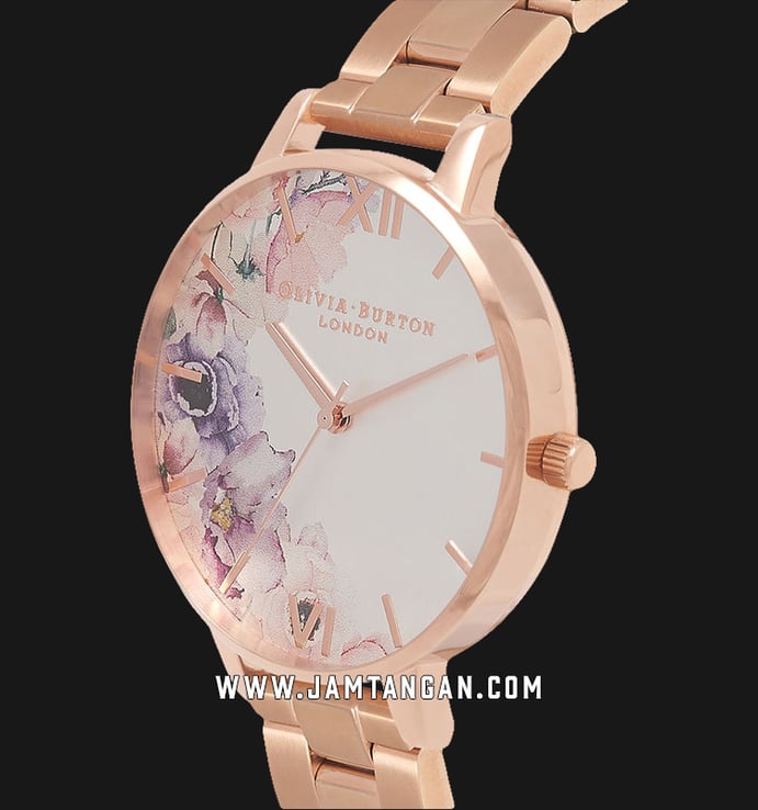 Olivia Burton OB16PP38 Watercolour Florals Multicolor Dial Rose Gold Stainless Steel