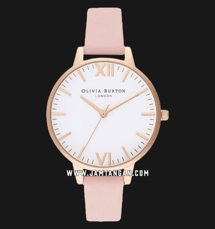 Olivia Burton Timeless OB16TL14 White Dial Dusty Pink Leather Strap