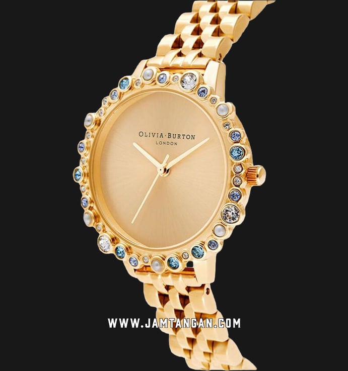Olivia Burton Bejewelled OB16US30 Limited Edition Gold Dial Gold Stainless Steel Strap