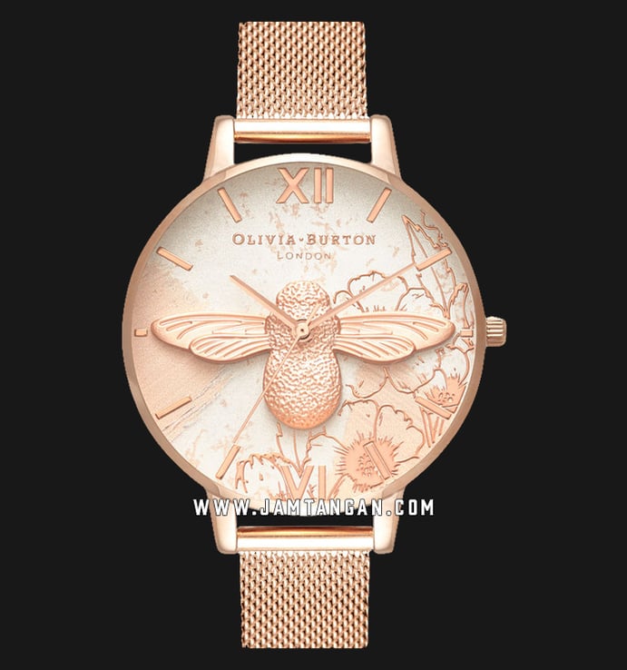 Olivia Burton OB16VM26 Abstract Florals Dual Tone Dial Rose Gold Stainless Steel