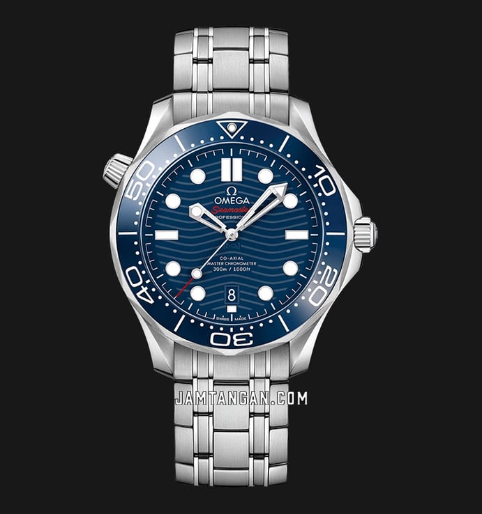 Omega Seamaster 210.30.42.20.03.001 Diver 300M Co-Axial Master Chronomaster Blue Dial Steel Strap