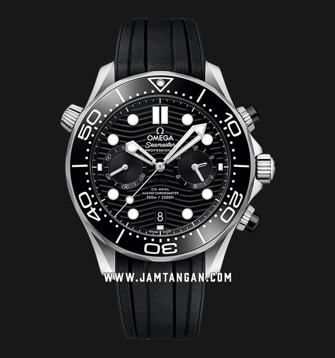 Omega Seamaster 210.32.44.51.01.001 Diver 300M Co-Axial Master Chronometer Chronograph Rubber Strap