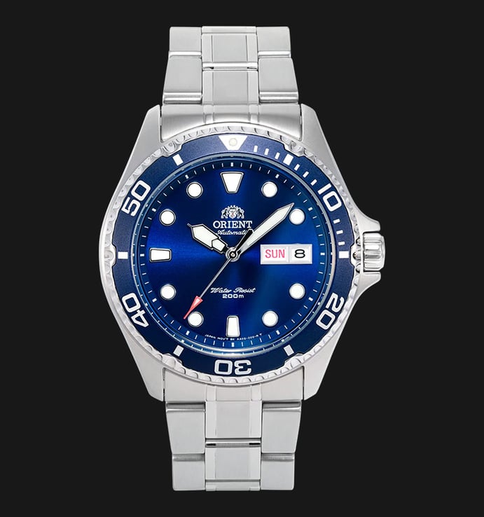 Orient Blue Ray II FAA02005D Automatic Diver Navy Dial Stainless Steel Strap