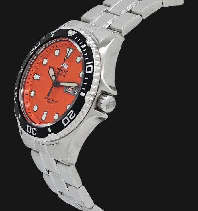 Orient Sports FAA02006M Orange Ray II Automatic Divers Orange Dial Stainless Steel Strap