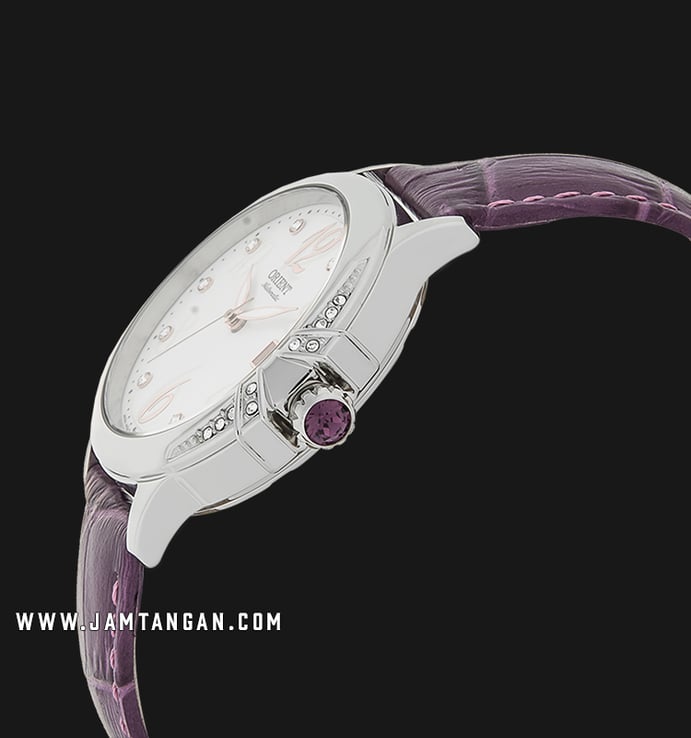 Orient Fashionable FAC07003W Automatic Elegance Ladies White Dial Purple Leather Strap