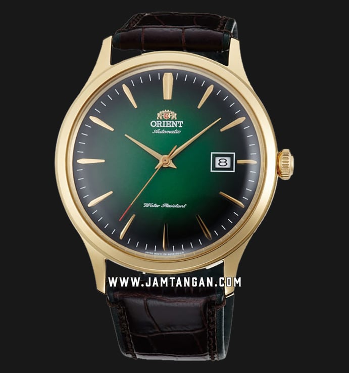 Orient Bambino V4 FAC08002F Classic Mechanical Green Dial Brown Leather Strap