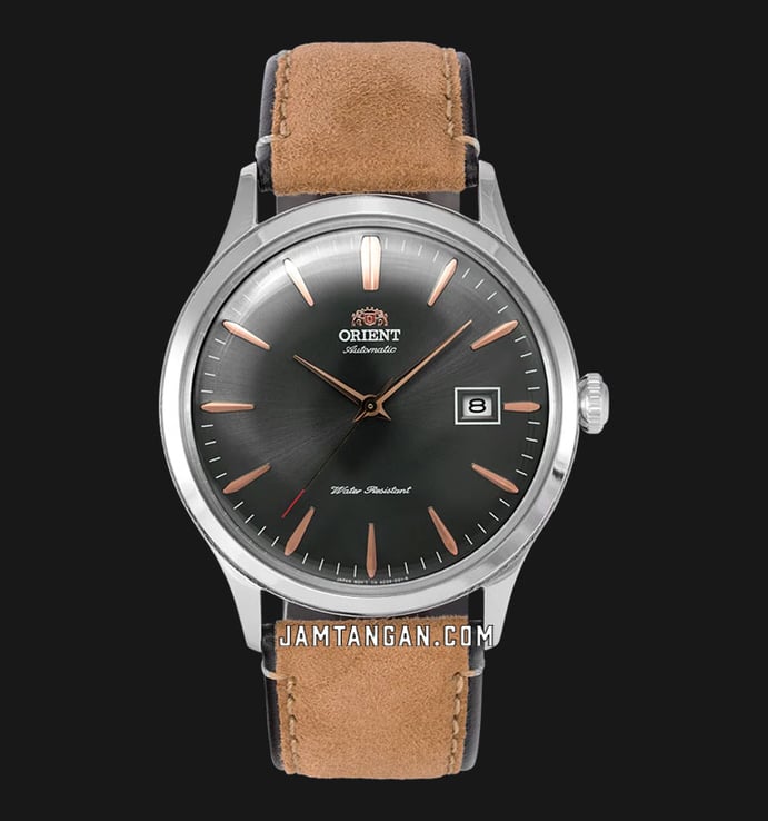 Orient Bambino V4 FAC08003A Classic Mechanical Grey Dial Brown Leather Strap