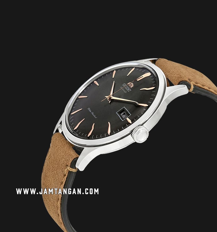 Orient Bambino V4 FAC08003A Classic Mechanical Grey Dial Brown Leather Strap