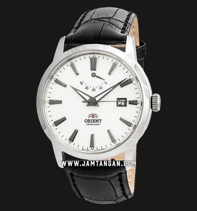 Orient Curator II FAF05004W Automatic Men Silver Dial Black Leather Strap