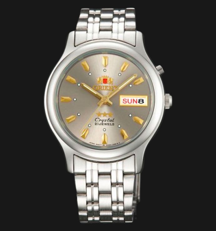 Orient 3 Stars FEM02022K Crystal Automatic Men Silver Dial Stainless Steel Strap