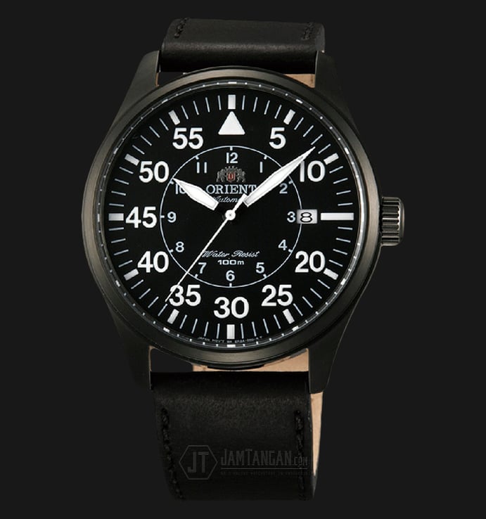 Orient Flieger FER2A001B Automatic Full Black Dial Leather Strap