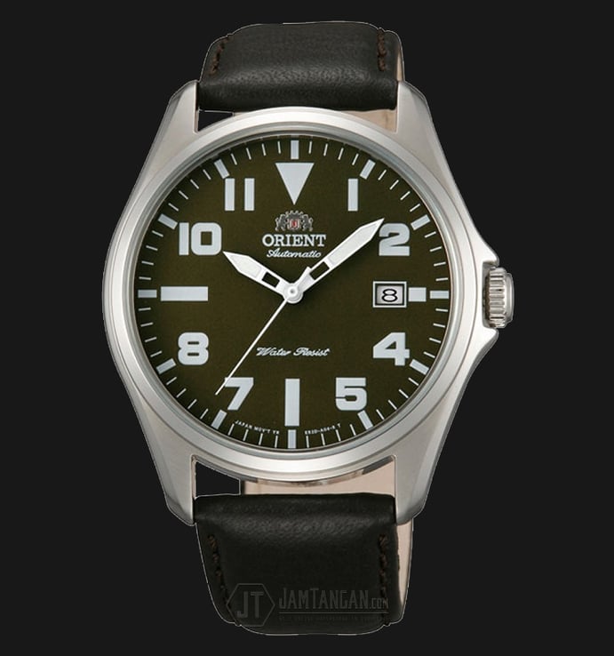 Orient FER2D009F Classic Military Automatic Green Dial Black Leather Strap