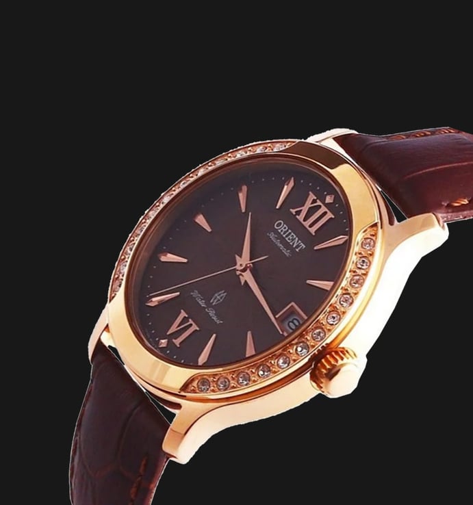 Orient FER2E001T Ladies Automatic Brown dial Brown Leather Strap
