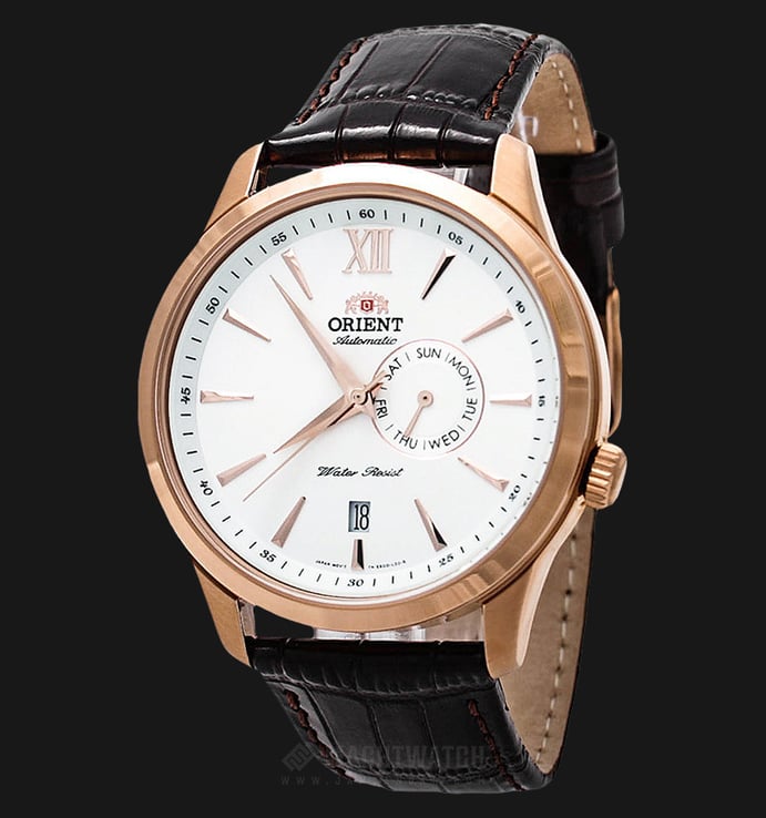 Orient Classic FES00004W Automatic White Dial Brown Leather Strap