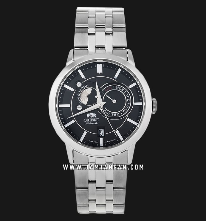 Orient Classic FET0P002B Automatic Sun & Moon Black Dial Stainless Steel Strap