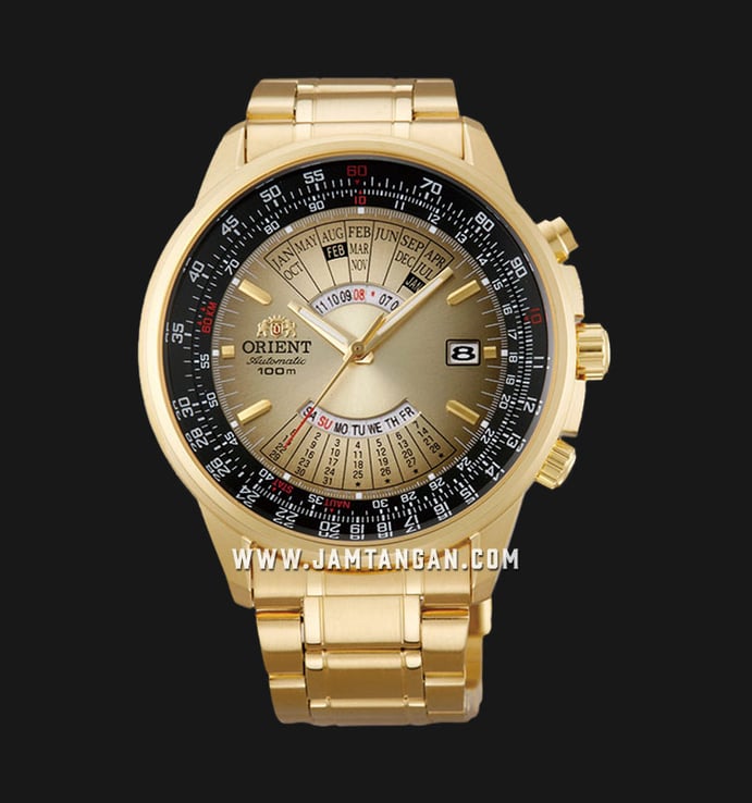 Orient FEU07004U Automatic Multi-Year-Calendar Gold Dial Gold Stainless Steel