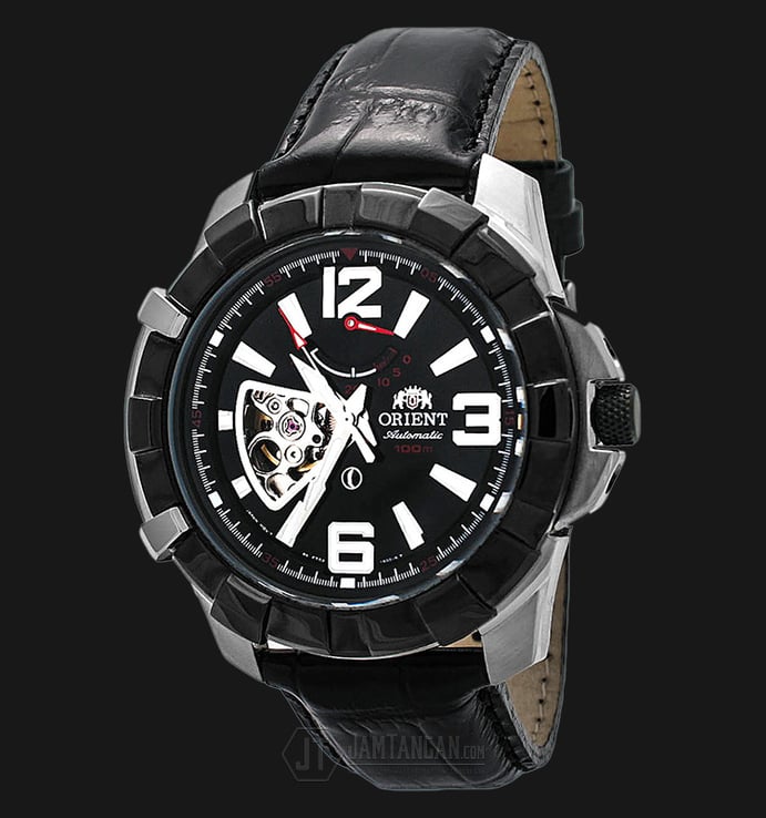 Orient FFT03004B The Guardian Open Heart Black Dial Black Leather Strap