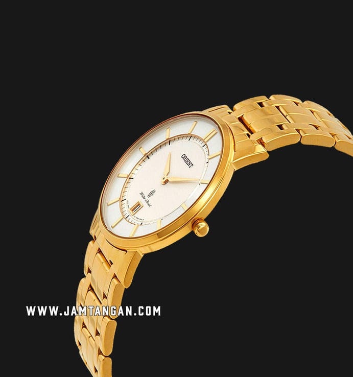 Orient Classic FGW01001W Men White Dial Gold Stainless Steel Strap