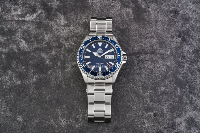 Orient Sports RA-AA0002L Kamasu Mako III Automatic Divers Blue Dial Stainless Steel Strap