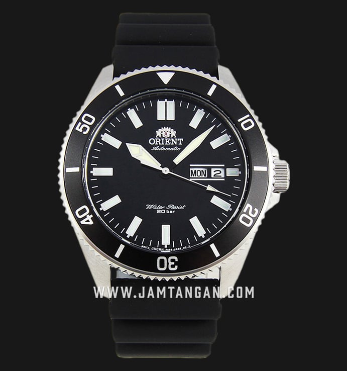 Orient Sports RA-AA0010B Kanno III Automatic Divers Black Dial Black Silicone Strap