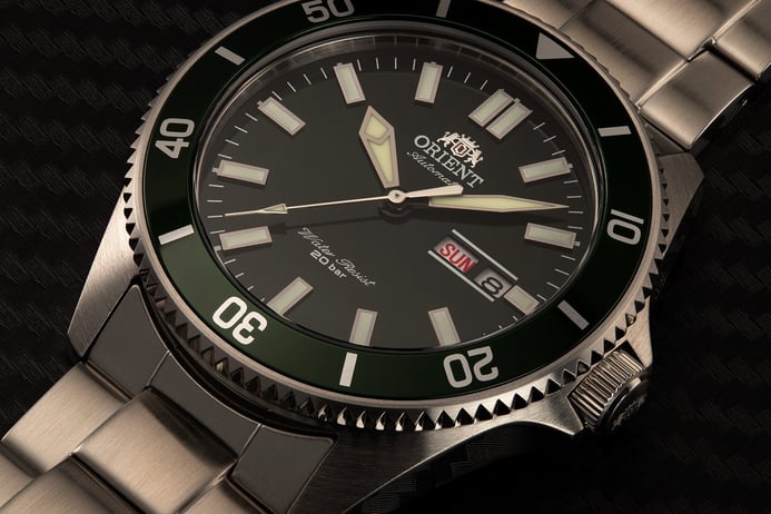 Orient Kanno RA-AA0914E Automatic Men Green Dial Stainless Steel Strap