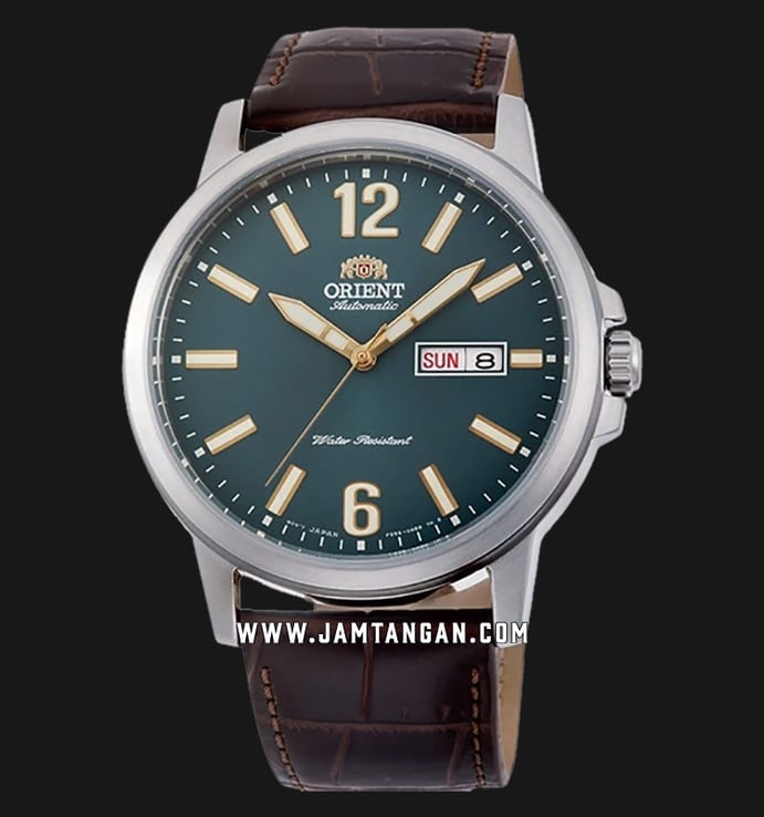 Orient RA-AA0C06E Men Green Dial Brown Leather Strap