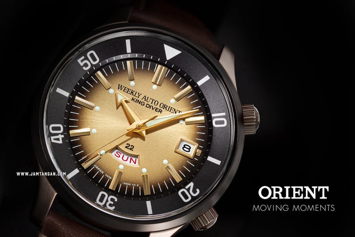Orient King Diver RA-AA0D04G Weekly Auto 70th Anniversary Brown Leather Strap Limited Edition