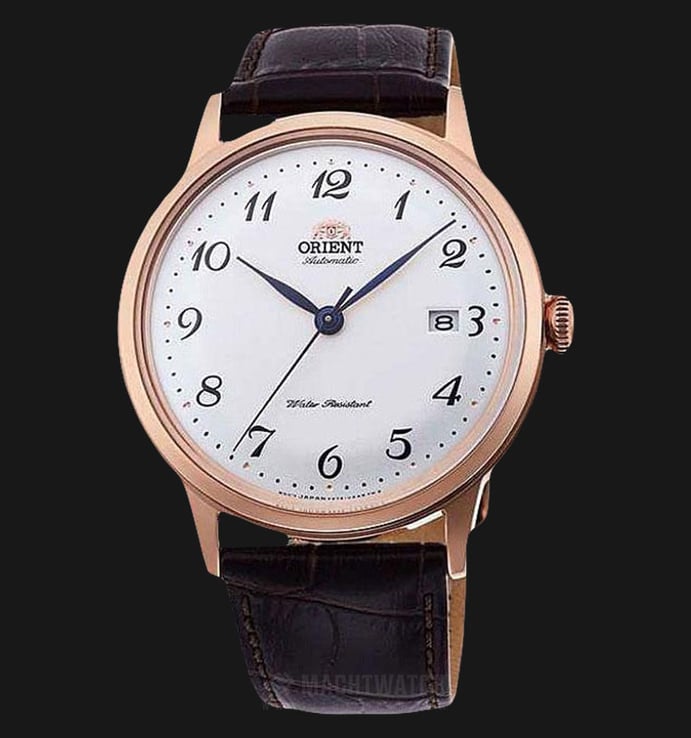 Orient Bambino V5 RA-AC0001S Automatic Men White Dial Brown Leather Strap