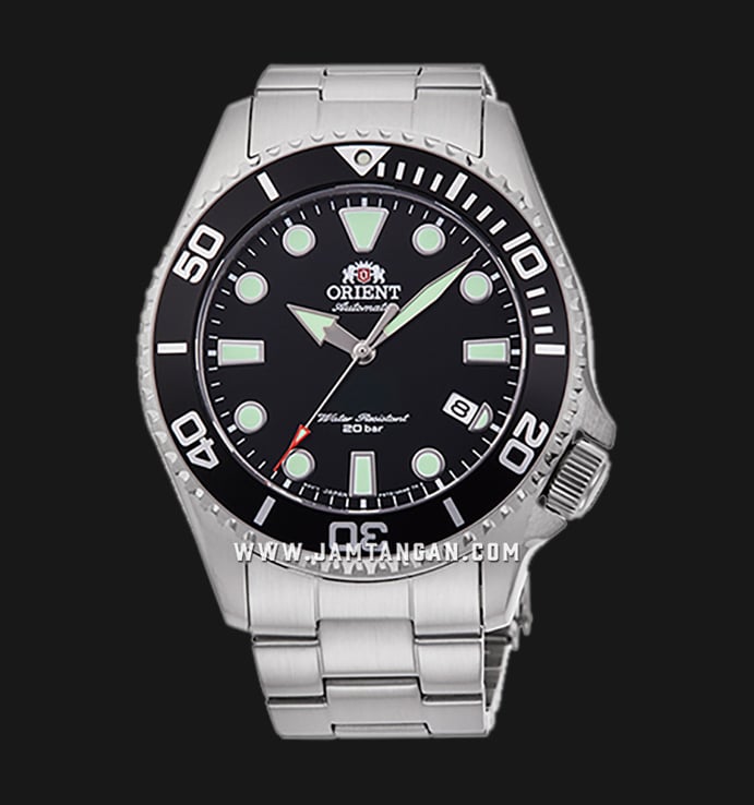 Orient Sports RA-AC0K01B Automatic Black Dial Stainless Steel Strap