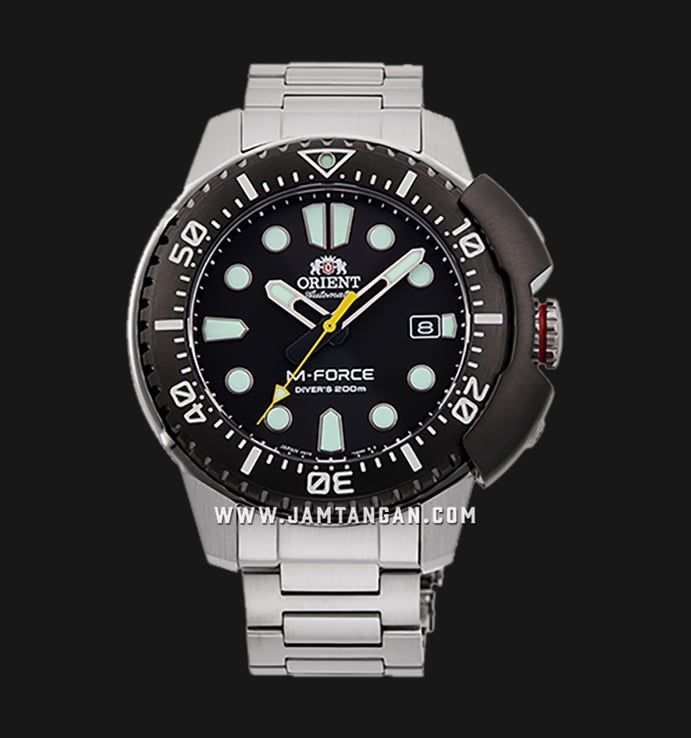 Orient M-Force RA-AC0L01B Automatic Men Black Dial Stainless Steel Strap