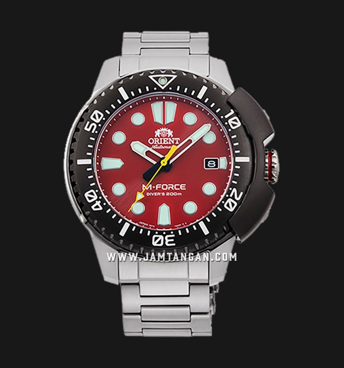 Orient M-Force RA-AC0L02R Automatic Men Red Dial Stainless Steel Strap