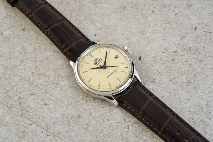 Orient Bambino Classic RA-AC0M04Y Men Beige Dial Brown Leather Strap