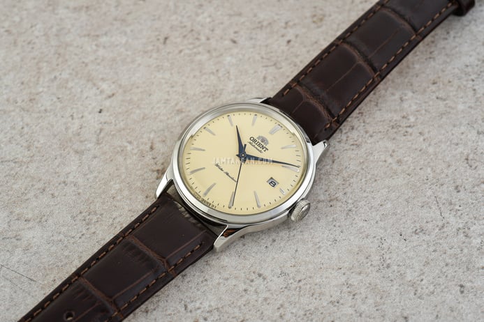 Orient Bambino Classic RA-AC0M04Y Men Beige Dial Brown Leather Strap